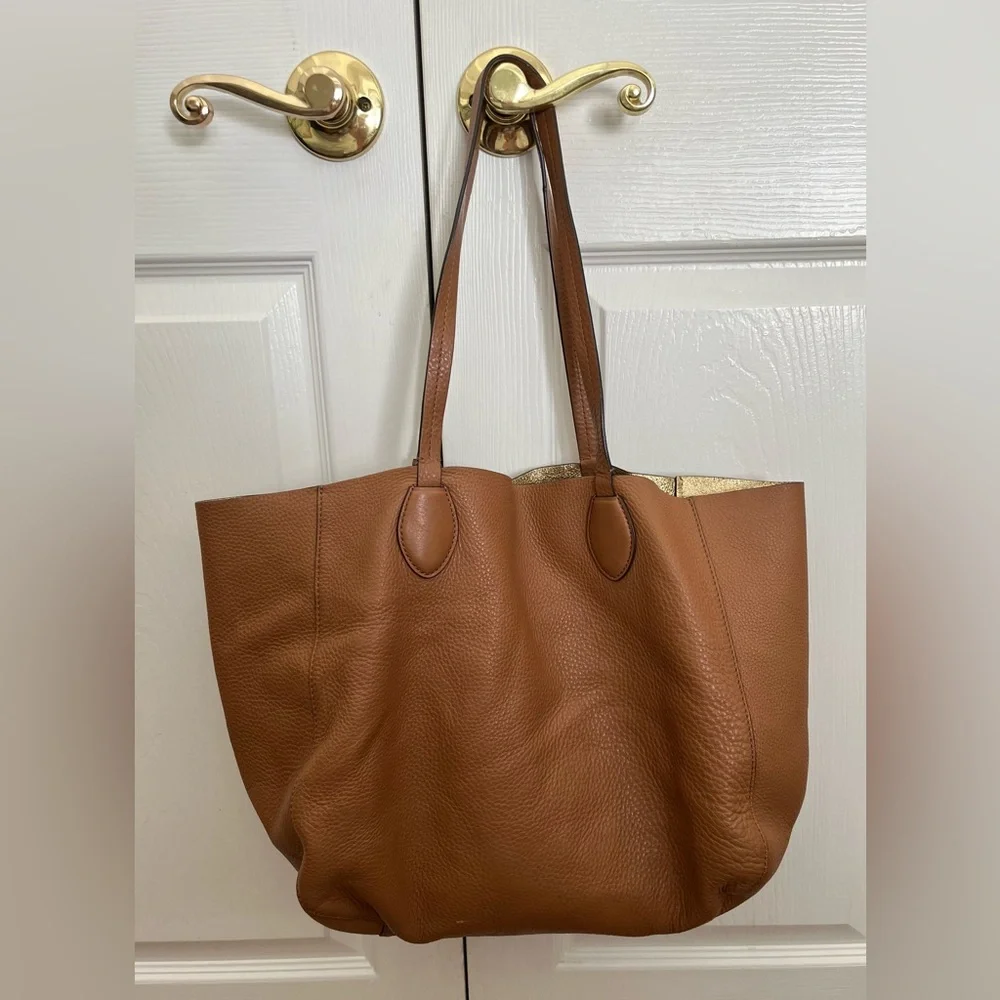 Michael Kors Brown Leather Tote Bag - Picture 2 of 5